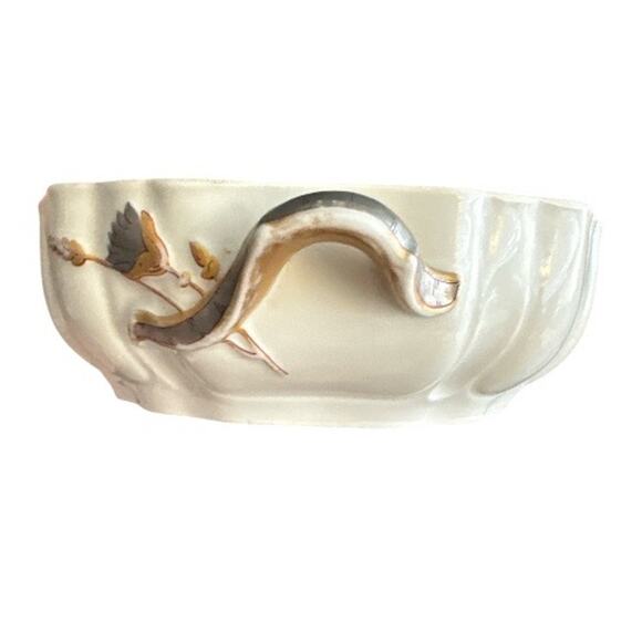 Vintage Haviland & Co Limoges Fluted Handled Serving Bowl - Picture 1 of 10